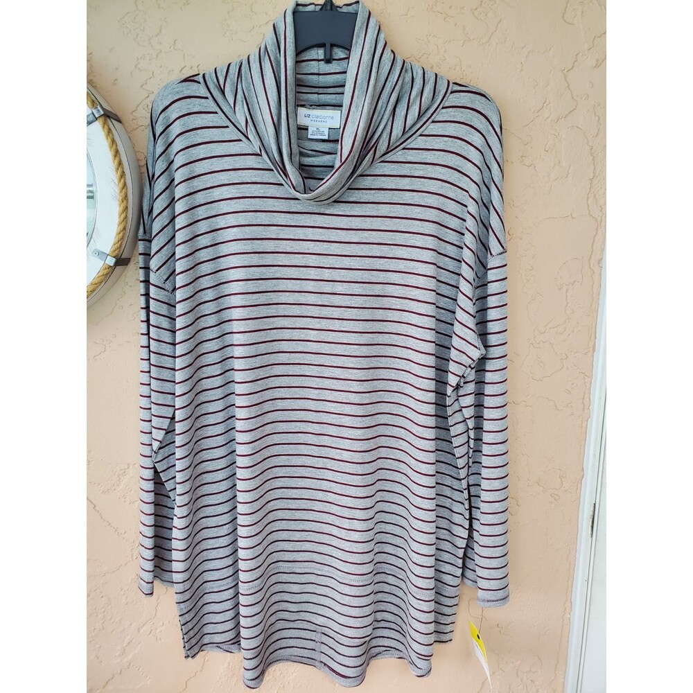Liz Claiborne Cowl Neck Long Sleeve Weekend Top XL New w tags